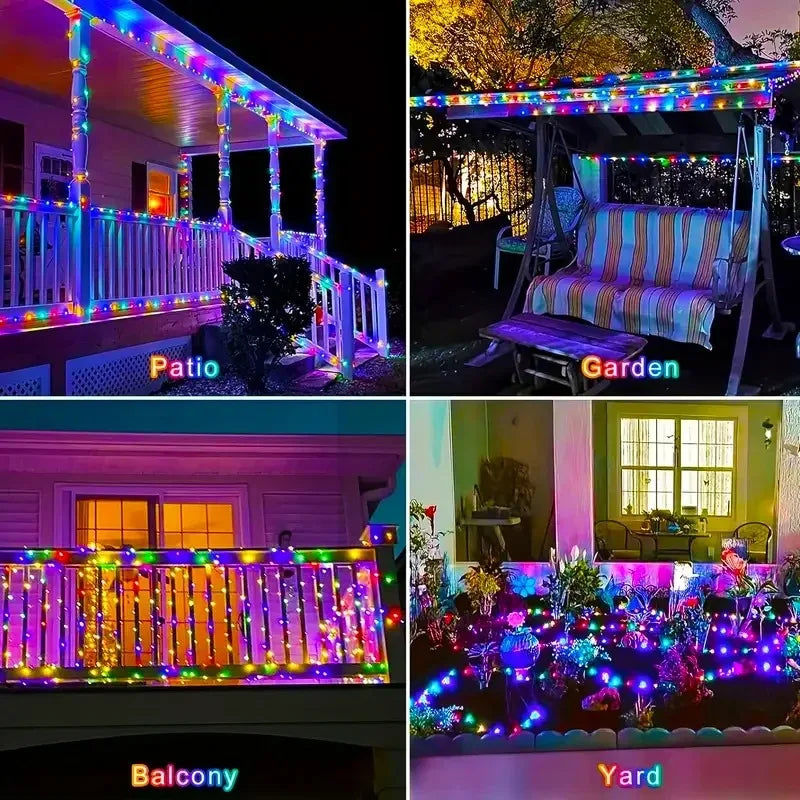 Twinkle Mode: 8-Mode Solar Fairy Lights